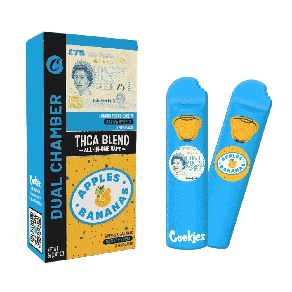 Cookies Dual Chamber THCA Blend London Pound Cake 75 x Apples & Bananas 2g Disposable Vape
