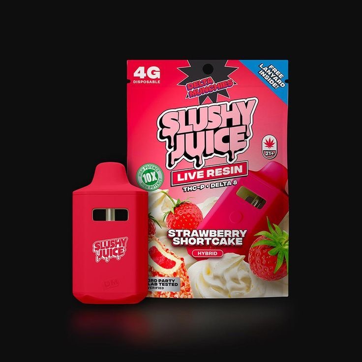 Delta Munchies Slushy Juice Strawberry Shortcake Hybrid 4g Disposable Vape