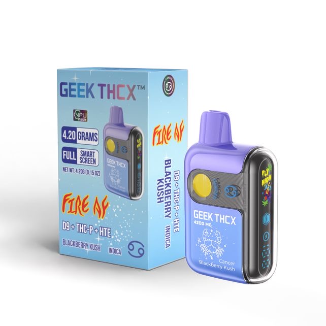 Geek THCX Blackberry Kush Indica 4.2g Smart Screen Disposable Vape